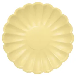 Platos de Cartón Elegantes Amarillo Pastel 23cm (6 Uds)