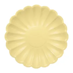 Platos de Cartón Elegantes Amarillo Pastel 18cm (8 Uds)