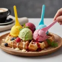 Cucharitas para Helado Biodegradables CPLA Colores 10cm