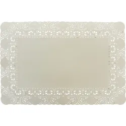 Blondas de Papel Rectangulares 25 x 37cm Blancas