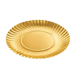 Bandejas de Cartón Redondas 23cm Doradas