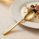Cucharitas Postre de Plástico Metalizadas Doradas 13cm