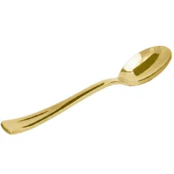 Cucharas de Plástico Metalizadas Doradas 17,2cm