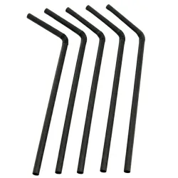 Pajitas Flexibles Biodegradables PLA Negras Ø5mm x 21cm