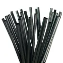 Pajitas de Plástico PP Reutilizables Negras Rectas Ø8mm x 23cm