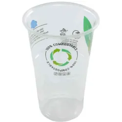 Vasos Biodegradables PLA 500ml Transparentes Impresos