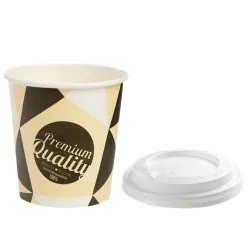 Vasos de Cartón DIseño 120ml con Tapas Drink