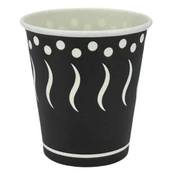 Vasos de Cartón Negro "Coffee" 8Oz/240ml Ø8cm