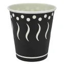 Vasos de Cartón Negro "Coffee" 8Oz/240ml Ø8cm