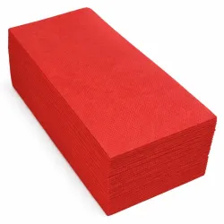 Servilletas Papel Punta-Punta 40 x 40 cm Plegadas 1/8 Rojas