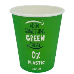 Vasos Biodegradables de Cartón Verde "Relax" 8Oz/240ml Ø8cm