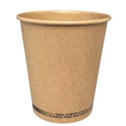 Vasos Biodegradables de Cartón Kraft 8Oz/240ml Ø8cm