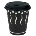 Vasos de Cartón Negro "Coffee" 240ml con Tapa Drink