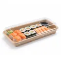 Envases para Sushi y Pastelería de Cartón con Tapa PET 22x9,3cm