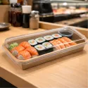 Envases para Sushi y Pastelería de Cartón con Tapa PET 22x9,3cm