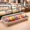 Envases para Sushi y Pastelería de Cartón con Tapa PET 22x9,3cm