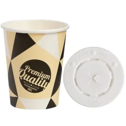 Vasos de Cartón Diseño 250ml con Tapas Planas