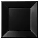 Platos de Plástico PS Cuadrados Negros 23x23cm