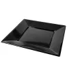 Platos de Plástico PS Cuadrados Negros 23x23cm