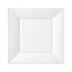 Platos de Plástico PS Cuadrados Blancos 17x17cm