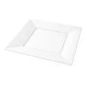 Platos de Plástico PS Cuadrados Blancos 17x17cm