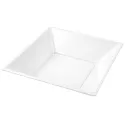 Platos de Plástico PS Hondos Cuadrados Blancos 17x17cm
