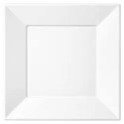 Platos de Plástico PS Cuadrados Blancos 23x23cm