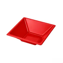Cuencos de Plástico PS Cuadrados Rojos 12x12cm