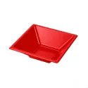 Cuencos de Plástico PS Cuadrados Rojos 12x12cm
