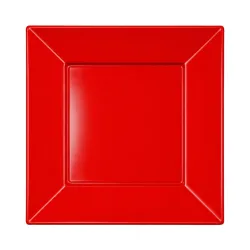 Platos de Plástico PS Cuadrados Rojos 17x17cm