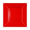 Platos de Plástico PS Cuadrados Rojos 17x17cm