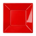 Platos de Plástico PS Hondos Cuadrados Rojos 17x17cm