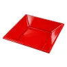 Platos de Plástico PS Hondos Cuadrados Rojos 17x17cm