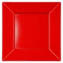 Platos de Plástico PS Cuadrados Rojos 23x23cm