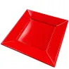 Platos de Plástico PS Cuadrados Rojos 23x23cm