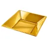 Platos de Plástico PS Hondos Cuadrados Dorados 17x17cm