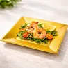 Platos de Plástico PS Cuadrados Dorados 23x23cm