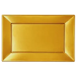 Bandejas de Plástico PS Doradas 33x22,5cm