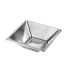 Cuencos de Plástico PS Cuadrados Plateados 12x12cm