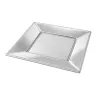 Platos de Plástico Cuadrados Plateados de 17cm