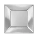 Platos de Plástico PS Cuadrados Plateados 17x17cm