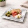 Platos de Plástico Cuadrados Plateados de 17cm