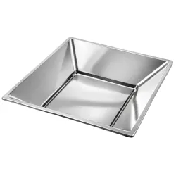 Platos de Plástico PS Hondos Cuadrados Plateados 17x17cm