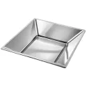 Platos de Plástico PS Hondos Cuadrados Plateados 17x17cm