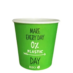 Vasos Biodegradables de Cartón Verde "Relax" 4Oz/120ml Ø6,2cm