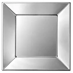 Platos de Plástico PS Cuadrados Plateados 23x23cm