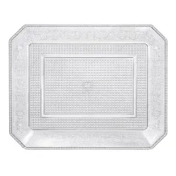 Bandeja de Plástico PS Lux Transparente Reutilizable 28x23cm