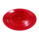 Bandeja Redonda de Plástico PS Lux Rojo Translúcido Reutilizable 25cm