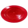 Bandeja Redonda de Plástico PS Lux Rojo Translúcido Reutilizable 30cm