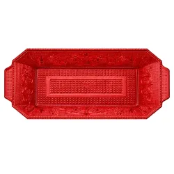 Bandeja de Plástico PS Lux Rojo Translúcido Reutilizable 28x14,5cm